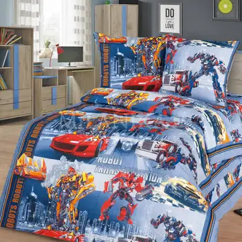 

Baby bedding coarse calico "art design" in the crib "robots"