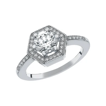 

Silver ring with cubic zirconia sunlight sample 925