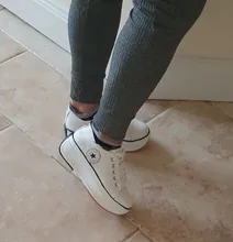 Zapatos de mujer Zapatillas de deporte casuales moda damas lienzo mujer blanco y negro marca diseñadores de lujo zapatos de plataforma de las mujeres zapatillas de deporte