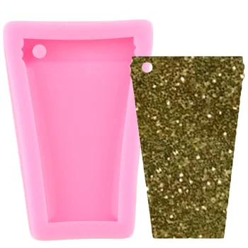 

Shiny Water Cup Glass Shape Keychains Mold Silicone Mould for Key Chain Pendant Clay DIY Jewelry Making Epoxy Resin Molds