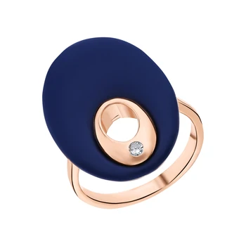 

Silver ring with ceramics and cubic zirconia sunlight sample 925