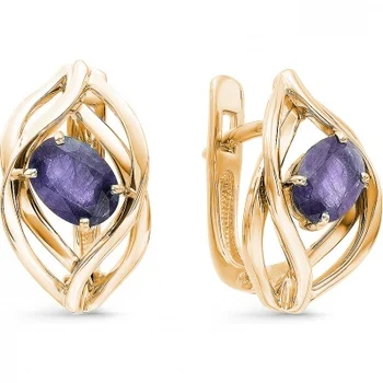 

Master brilliant earrings with 2 sapphires in red gold