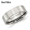 Soul Men 6mm Polish Flat 316L Stainless Steel Rings Male Female Wedding Engagement Band Classic Style Big Size 5 to 15 1