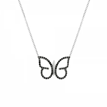 

KUTAYDAN Zircon Cubic Zirconia Butterfly Pendant 925 Sterling Silver