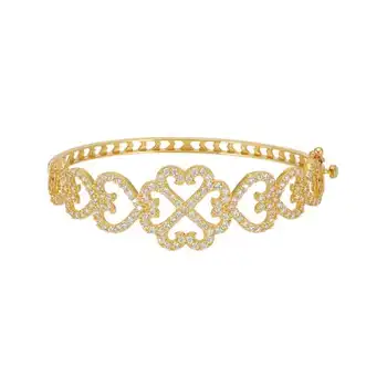 

Heart & Clover Motif Gold Children Charm Bracelet 01-670-CB040