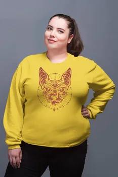 

Angemiel Wear Cosmic Pharaoh Cat Yellow Women Sweatshirts