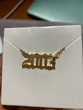 Collar de acero inoxidable con año de nacimiento para mujer, colgante con número de año dorado, joyería, regalo de cumpleaños, 2020
