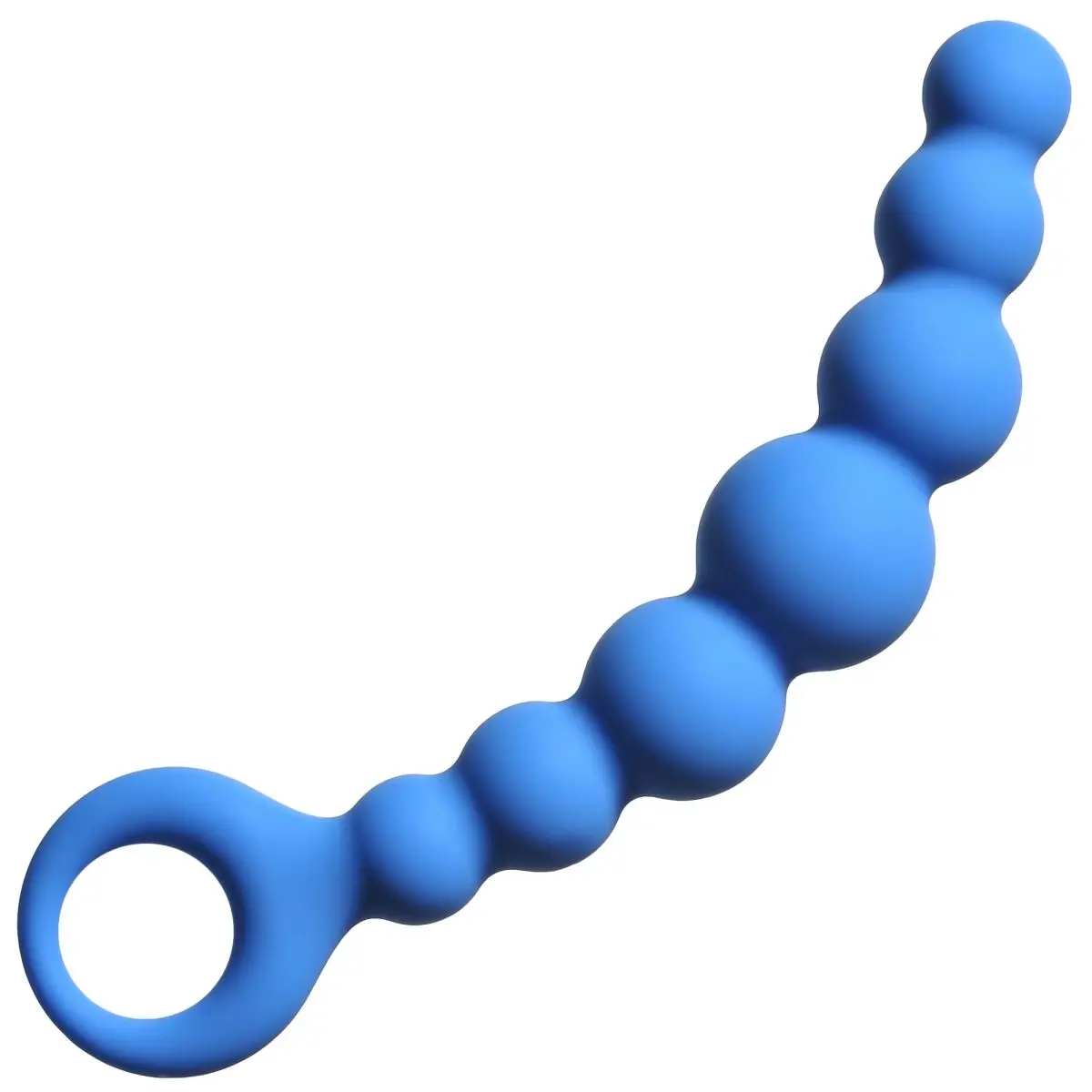 Синяя упругая анальная цепочка Flexible Wand - 18 см. |