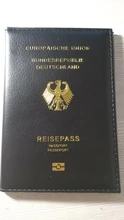 Funda de pasaporte de piel sintética para mujer, billetera de viaje, protector alemán