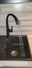 Kitchen Faucet Tap Pull-Out Cold-Mixer Rotating Chrome Matte Black Dual-Water-Modes Hot