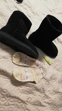 MBR fuerza genuino clásico de cuero de vaca botas de nieve 100% de lana de las mujeres botas zapatos de invierno de las mujeres gran tamaño 34-44