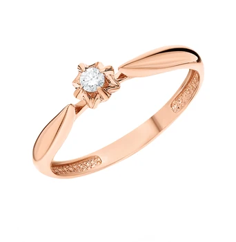 

Gold ring with diamonds sunlight sample 585