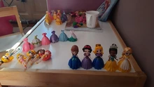 24 unids/set 5-8cm de princesa de Disney juguetes Snow White Sofía Belle Cenicienta Alice Anna dormir belleza vestido cambiante regalo