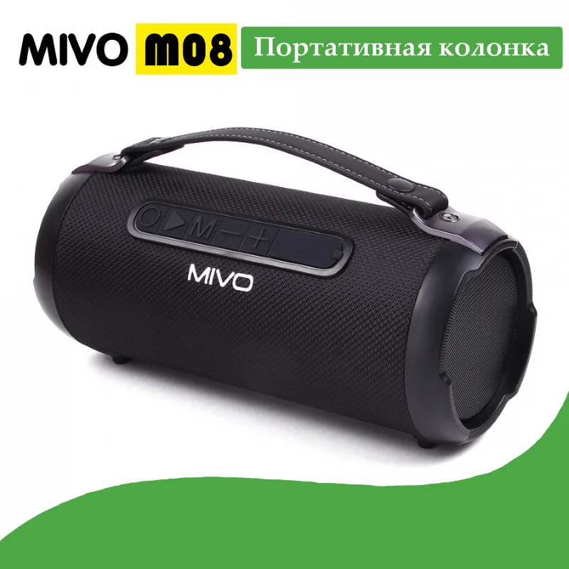 Black Портативная колонка Mivo M08 с bluetooth 3D стерео USB диск, Micro SD, Разъем Aux-in 3.5 мм и FM радио 1500mah новинка для ios и android устройств apple и samsung - Color: Black
