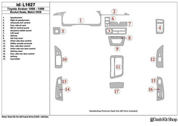 

Interior lining for Toyota Avalon 1995-1999. Set L1627.