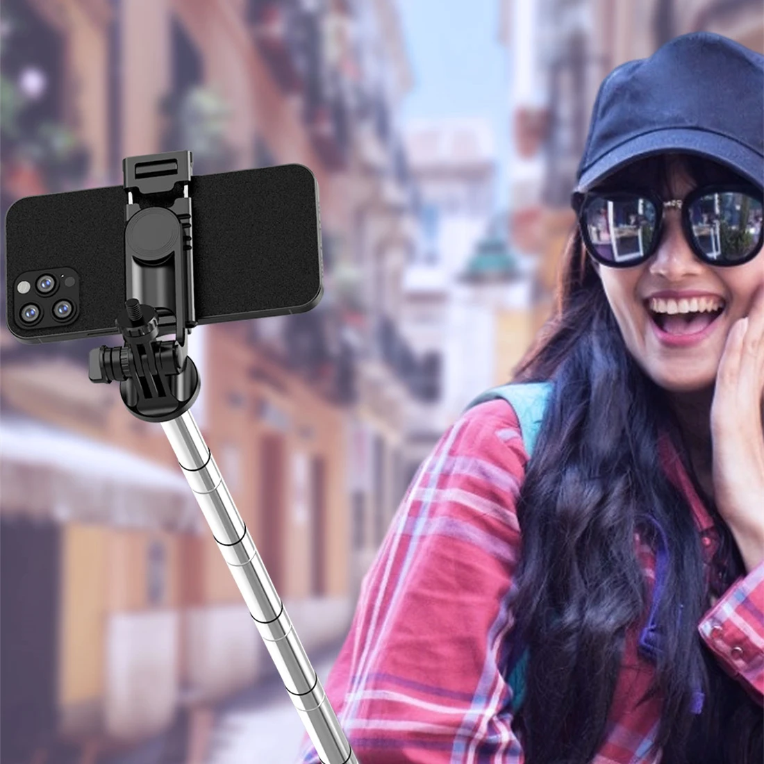 Selfie Stick Tripod 4 in 1 Wireless Bluetooth 1580mm With Double Fill Light Foldable For Gopro Action Cameras Smartphone