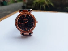 Reloj de pulsera informal de cuero para mujer, de cuarzo, con cielo estrellado, femenino