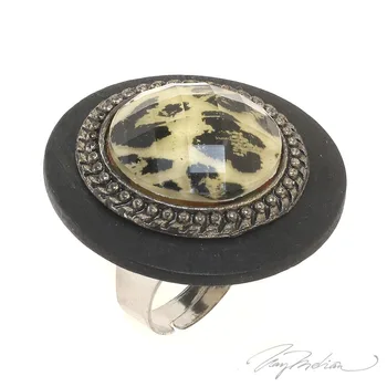 

Wooden ring and Methacrylate CIRCAPRINT Brown Collection CROWN