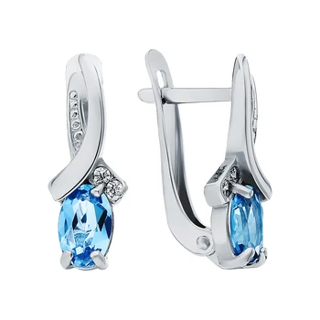 

Silver earrings with Topaz and cubic zirconia sunlight sample 925