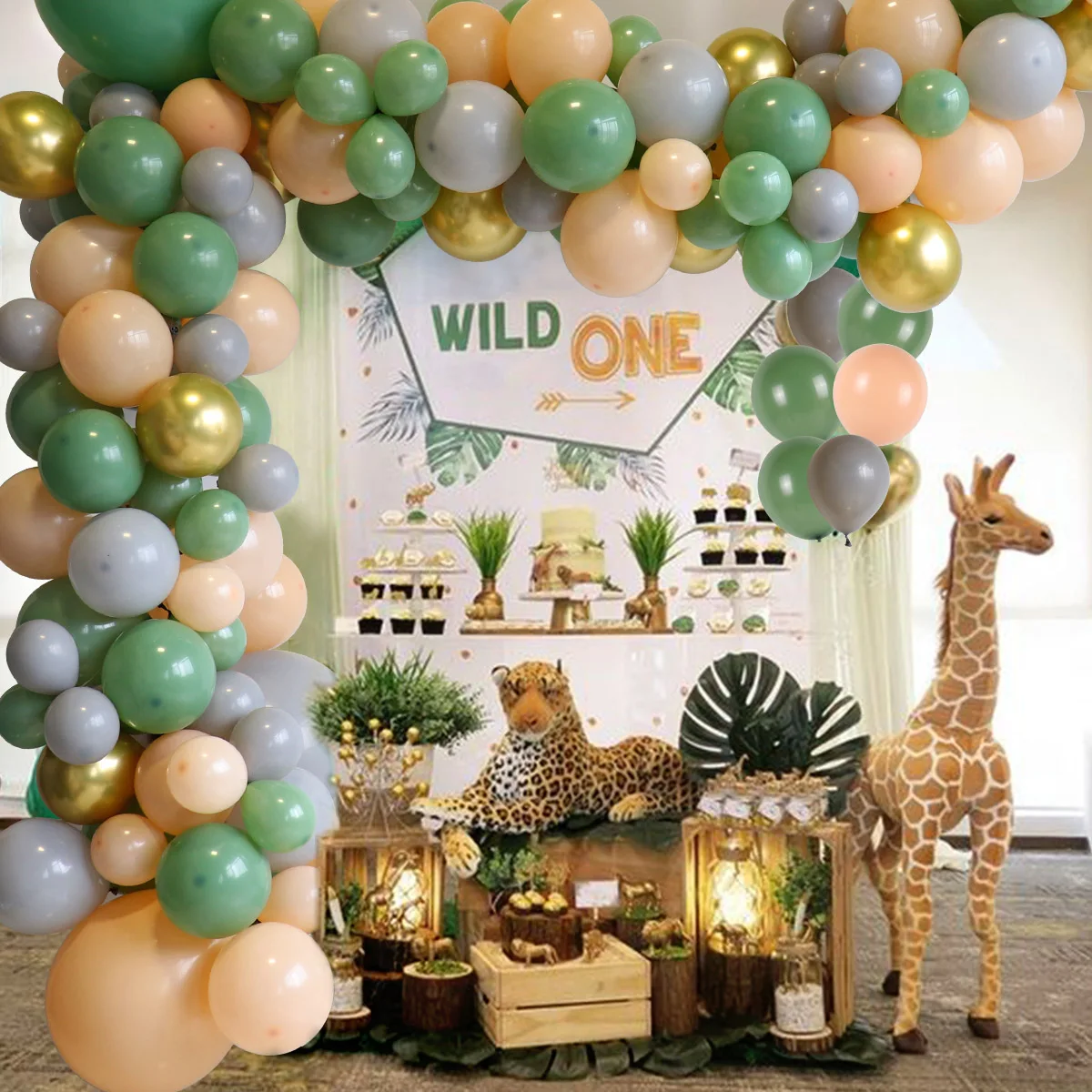 Wayfun 152pcs Avocado Green Balloon Garland Arch Birthday Party Decoration Baby Shower Wedding Valentine Party Balloon Supplies