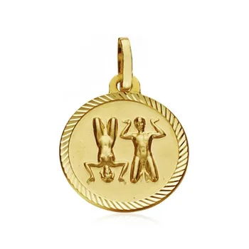 

Medal 18k gold horoscope Gemini 16mm. Zodiac sign [AA7412]
