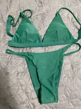 Conjunto de Bikini sólido de 9 colores, bañador Sexy de realce para mujer, traje de baño brasileño de cintura baja con cuello Halter, traje de baño de dos piezas 2021