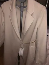 Woolen Coat Belt-Chain Long Winter Women Autumn New And Lapel Simple Straight AIGYPTOS