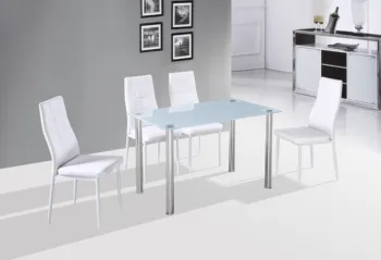 

CONJUNTO COMEDOR COOK 130*80*75 CRISTAL TRANSPARENTE