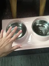 Double Bowls Pet dog cat Feeding Station Stainless Steel Water Food Bowls Feeder Solution