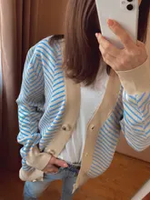 GIGOGOU solo Breasted V cuello mujeres botón árbol de Navidad negro suéter de punto Cardigan suelto de Jersey chaqueta abrigo