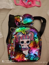 Mochila de muñecos LOL surprise para mujer, luces LED coloridas a la moda para estudiantes, Mochila pequeña con lentejuelas para exteriores, novedad de 2020
