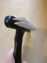 Cepillo de corte para mascotas, peine para el cuidado del perro y gato, para pelo corto o largo con doble fila de alfileres de acero inoxidable