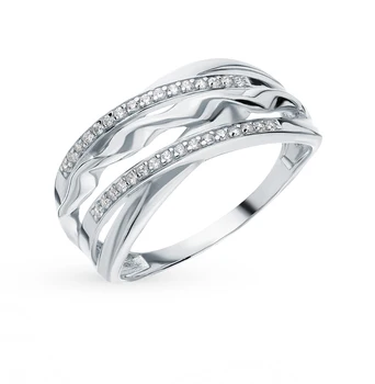 

Silver ring with cubic zirconia sunlight sample 925