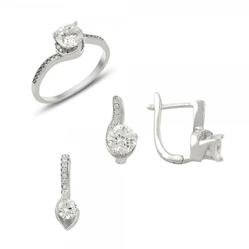 

Silver 925 Sterling Zircon Cubic Zirconia Set