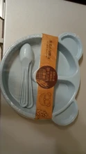 Vajilla de oso de dibujos animados para bebé, plato, cuchara, tenedor, para alimentación, entrenamiento, paja de trigo, anticalor