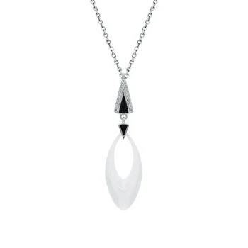 

Silver Pendant with ceramics, enamel and cubic zirconium sunlight sample 925