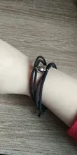2 unids/set Rosa negro cuerda par pulsera de las mujeres de los hombres hecho a mano amor pulsera magnética pulsera amistad par de joyas de hilo