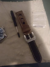 Pulsera de cuero genuino para reloj, correa de reloj de 20mm/22mm/24mm, Lazo de cinta de 20/22/24mm, de cuero Vintage hecho a mano, marrón