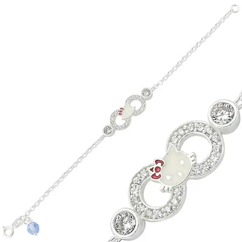 

Silver Cat Infinity Child Bracelet
