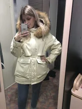 Winter Jacket Coat Parkas Fitaylor Zipper-Down Natural Women Outerwear Snow Warm Thick