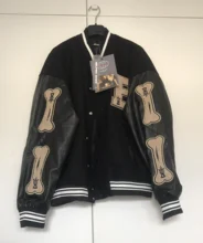 Jackets Mens Coats Color-Block Baseball Harajuku-Streetwear Bone-Patchwork Unisex Hip-Hop