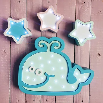 

Children's night light whale table lamp soft light nightlight in the nursery room