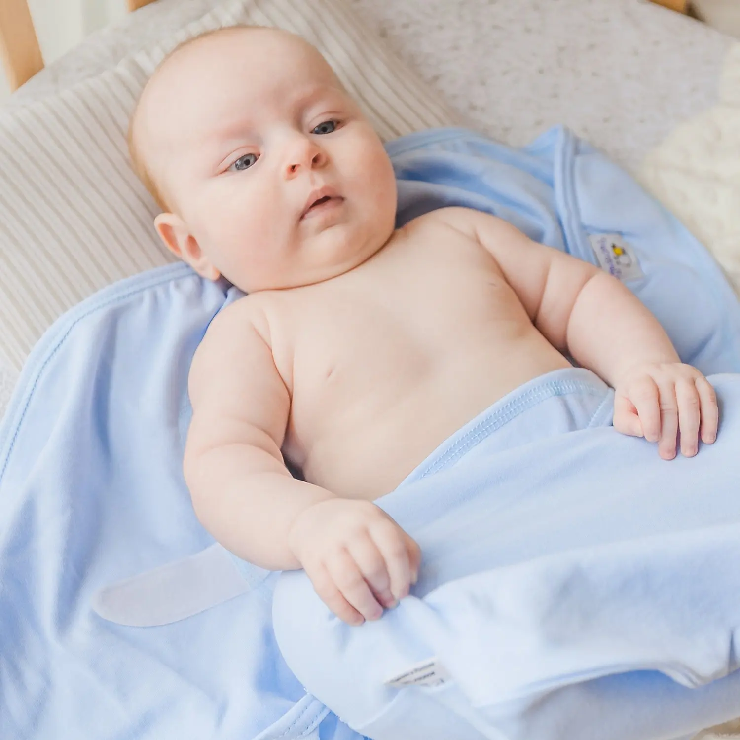 Пеленка Pecorella SwaddleFun на липучках XL 6.5-10кг Ocean Blue