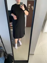 Casual Dress Short-Sleeve Maxi Befree Black Plus-Size Cotton Women Ladies Xxxl 4xl 5xl