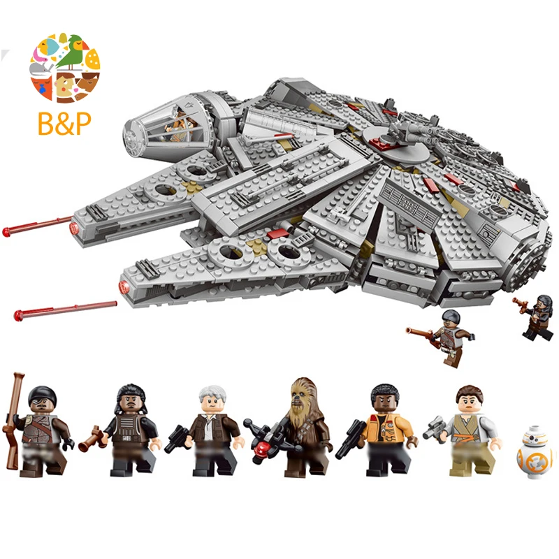

75105 1355pcs star series The Force Awakens Millennium Falcon Building Blocks Brick Toys For Children 10467