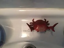 Japoneses nuevos creativos lindo cangrejo pluma titular halterofilia cangrejos Penholder estante soporte de almacenamiento regalo papelería