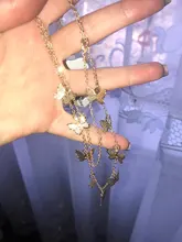 Modyle-collar con colgante de mariposa para mujer, joyería con diamantes de imitación brillantes, llamativo, gargantilla de cristal, para regalo