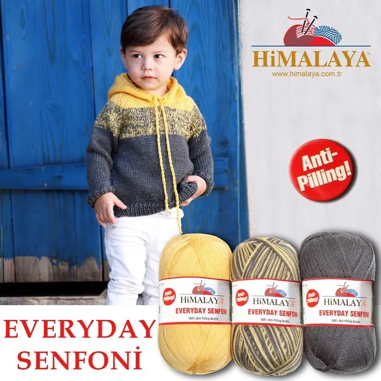 %100 Anti Pilling Yarn Hand Knitting Crochet Himalaya Everyday Senfoni 3x100g Colorful DIY Sweater Cardigan Baby Blanket Shawl | Дом и сад
