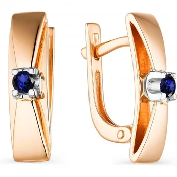 

Alcor earrings with 2 sapphires in red gold