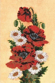 

Вн1034 set for embroidery alisena 'Poppies and chamomile ', 25*16 cm